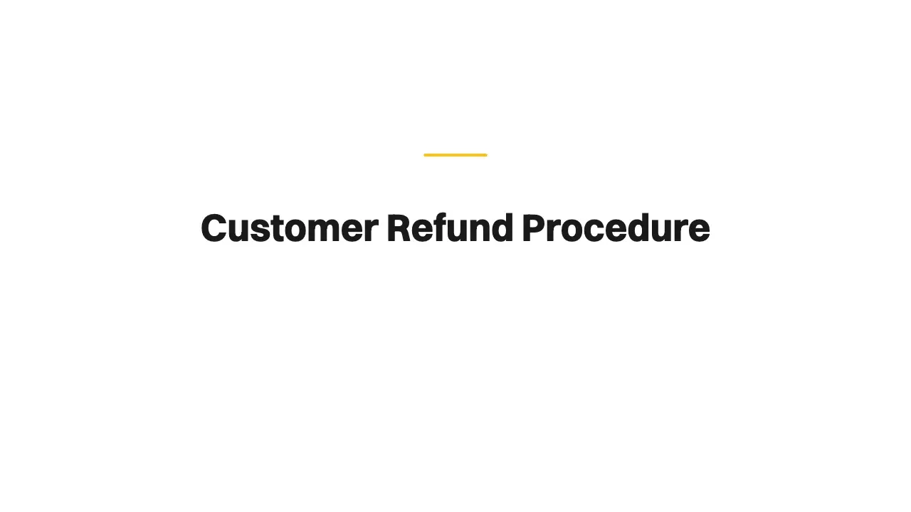 Slide 1 of 13: Customer Refund Procedure