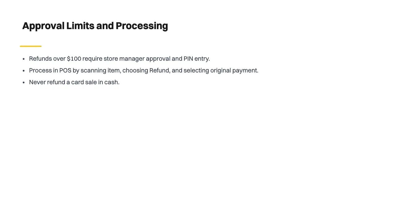 Slide 8 of 13: Approval Limits and Processing